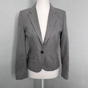 Gant Womens Grey Wool Single Button Tailored Blazer Jacket NWT Size 36